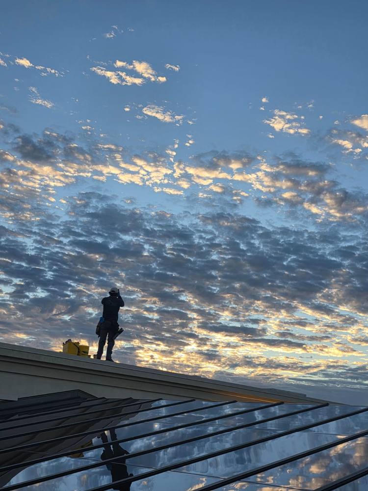 Clean skylight at sunrise